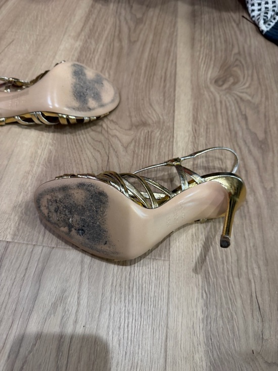 Casadei Gold Knotted Strappy Stiletto Sandal main image 3
